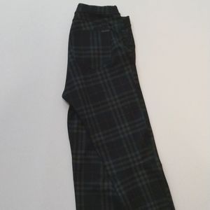 Women pants size medium plated gray and black straight leg ankle pants